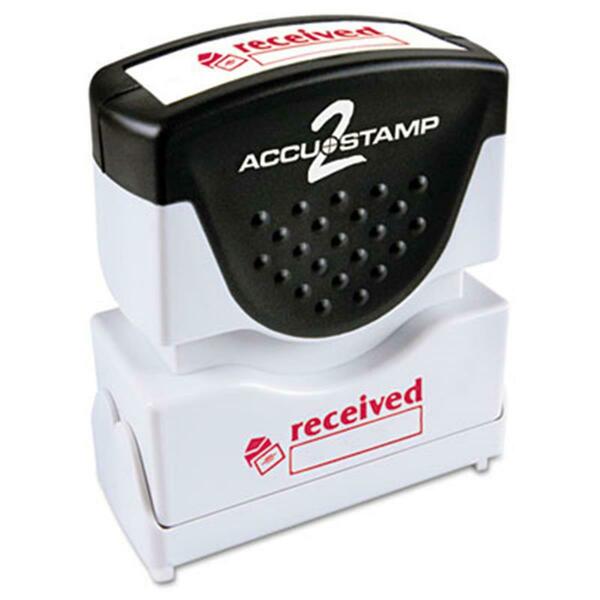 Consolidated Stamp Mfg Accustamp2 Shutter Stamp with Anti Bacteria- Red- RECEIVED- 1.63 x .5 35570